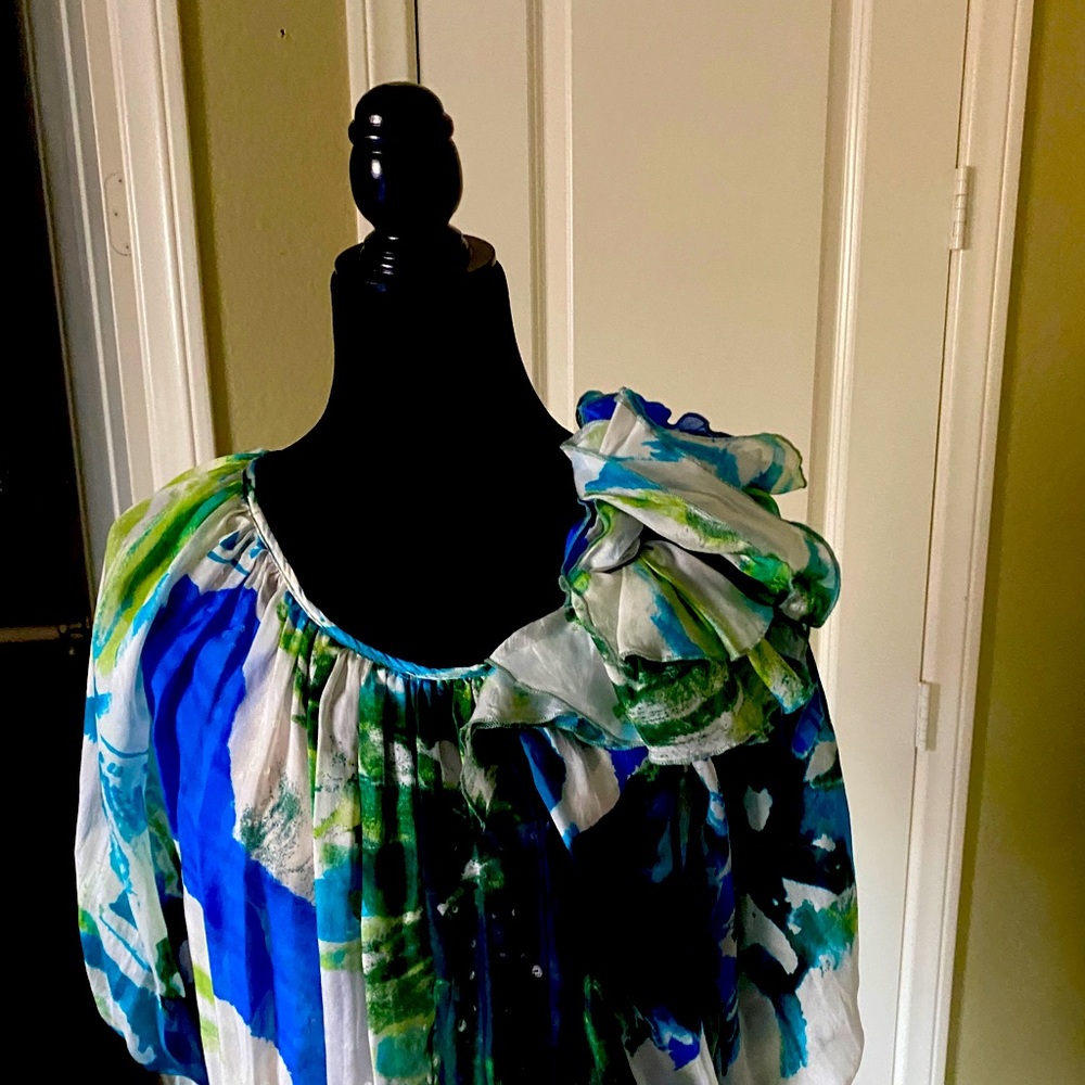 Fifteen Twenty brightly colored silk chiffon top size m.